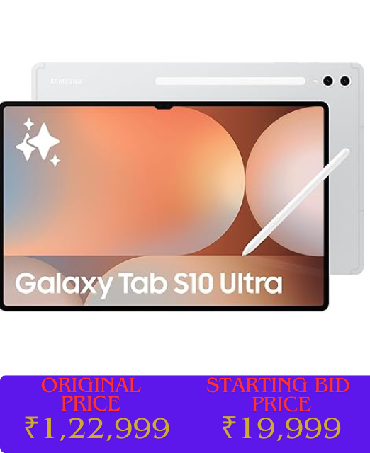 Samsung Galaxy Tab S10 Ultra, S Pen in-Box, 36.99 cm (14.6 inch) Dynamic AMOLED 2X Display, 12 GB RAM, 256 GB Storage, Wi-Fi + 5G Tablet, Platinum Silver